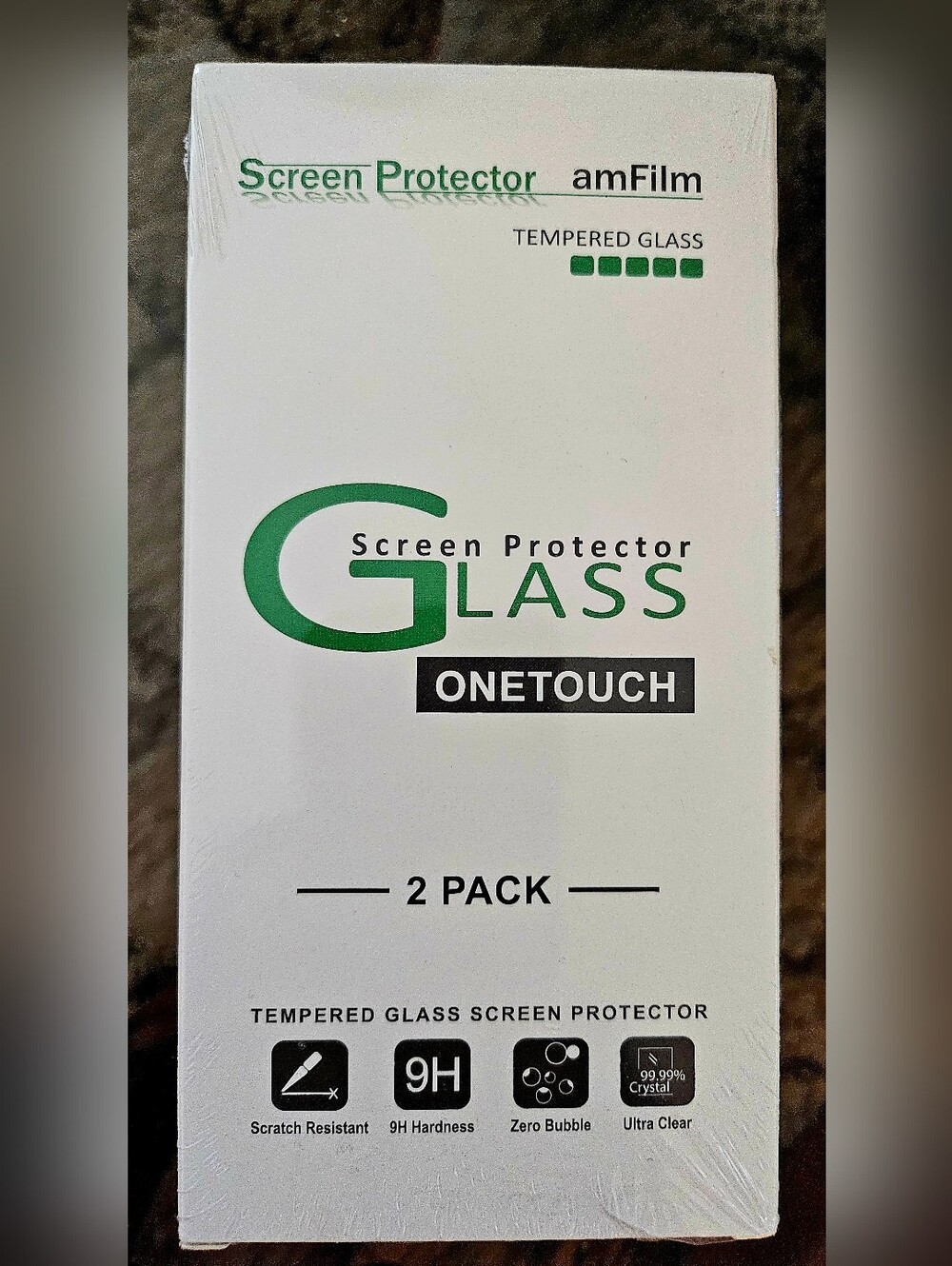 amFilm OneTouch Tempered Glass Screen Protector - White & Green
